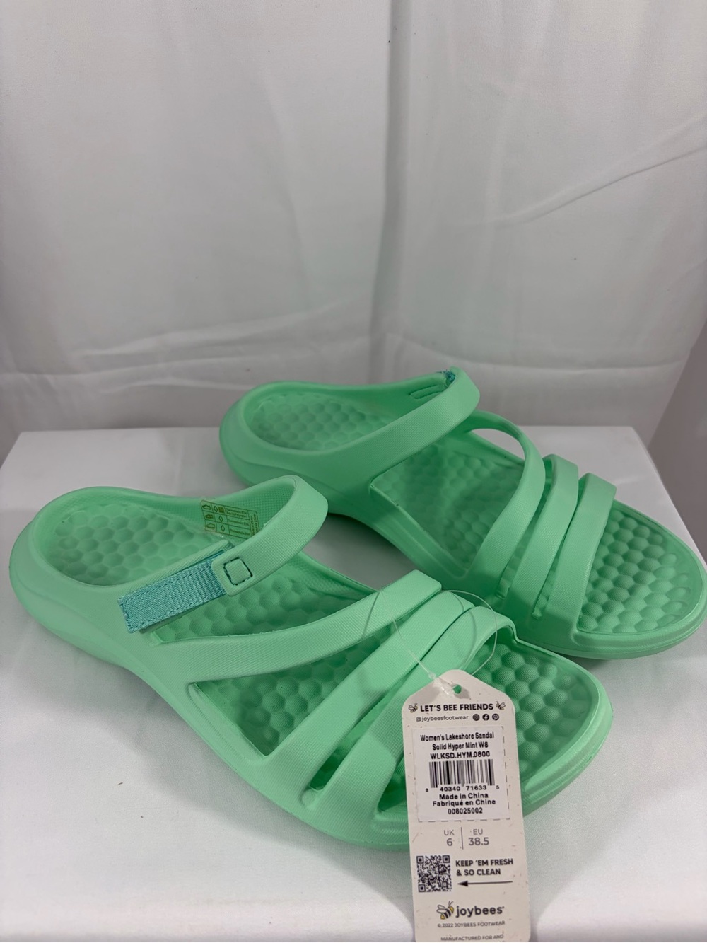 NWT Joybees Women's Size 8 Mint Green Slide Sandals